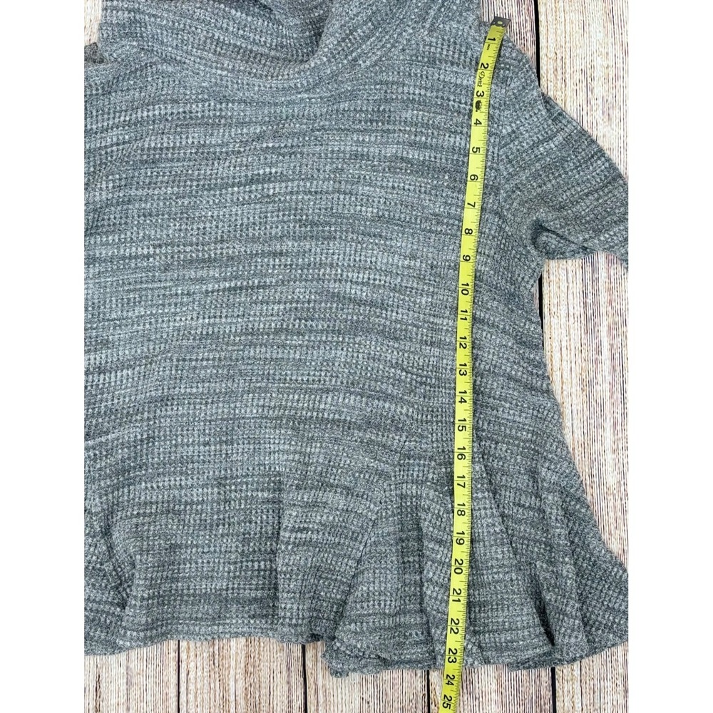 Postmark Lassen Coal Neck Sweater Large Gray Textured Knit Swing Anthropologie - Picture 4 of 6